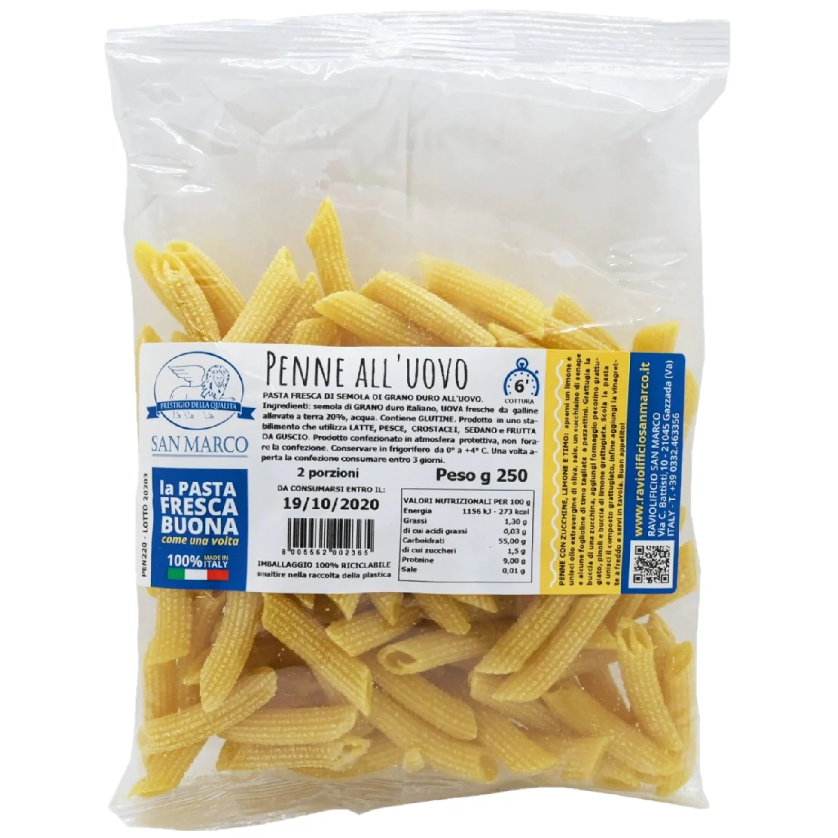 San Marco Fresh Egg Penne 250g