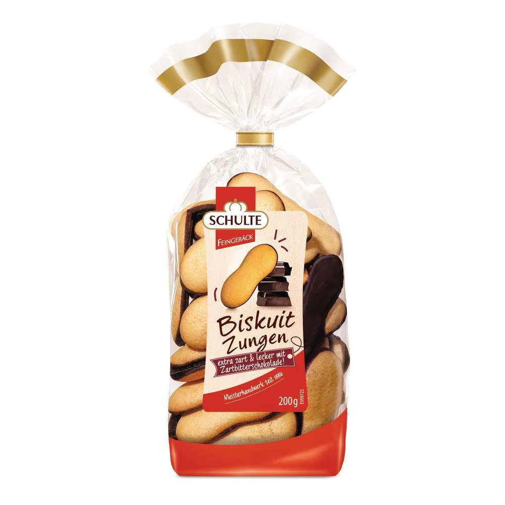 Schulte Biskuitzungen mit Zartbitterschokolade 200g / 7.05oz