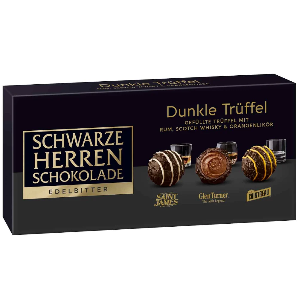 Schwarze Herren Schokolade Edelbitter Dunkle Trüffel 125g / 4.41oz