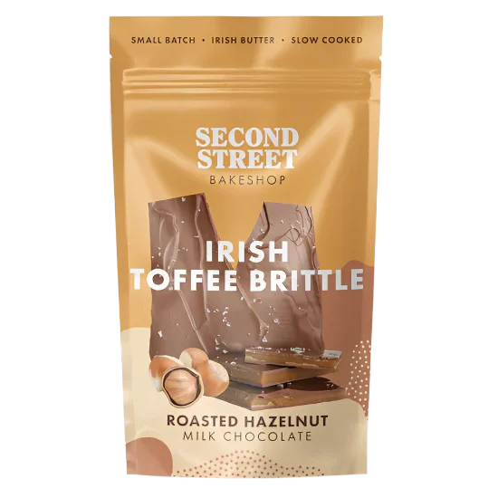Second Street Bakeshop Irish Toffee Brittle Roasted Hazelnut Milk Chocolate 90g