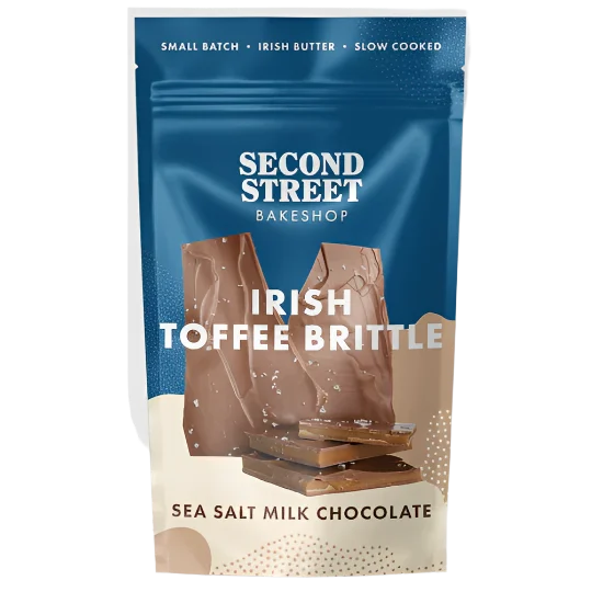 Second Street Bakeshop Irish Toffee Brittle Sea Salt Milk Chocolate 90g