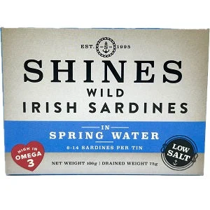 Shines Wild Irish Sardines in Spring Water 106g