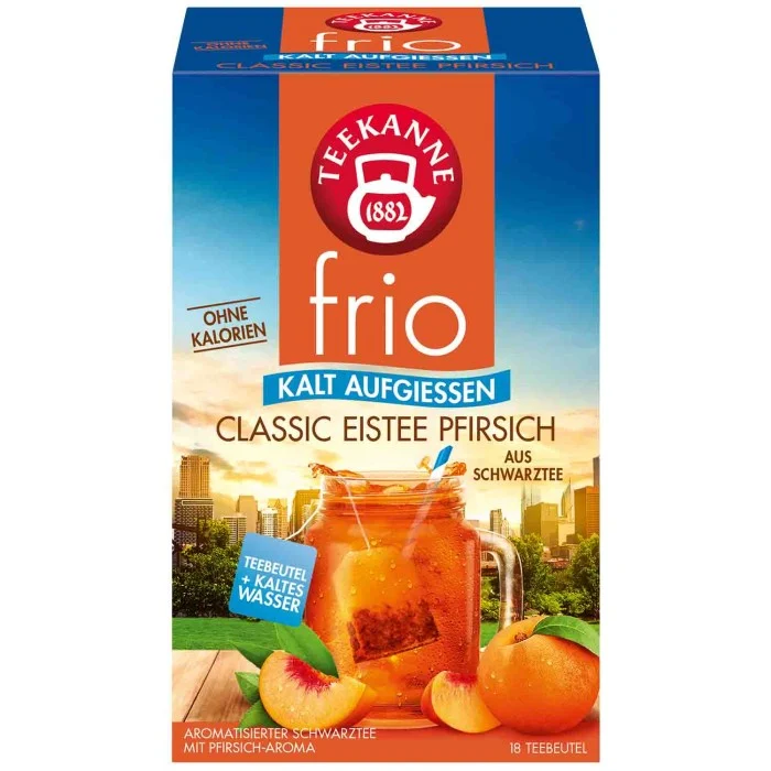 Teekanne frio Classic Eistee Pfirsich Tee zum kalt aufgießen 18 Teebeutel