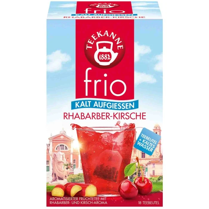 Teekanne frio Rhabarber-Kirsche Tee zum kalt aufgießen 18 Teebeutel