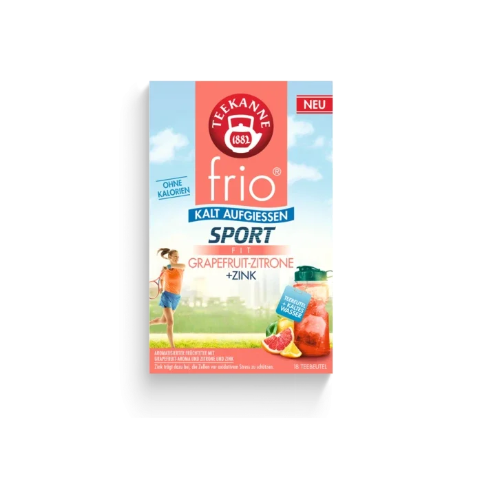 Teekanne frio Sport Grapefruit-Zitrone Tee zum kalt aufgießen 18 Teebeutel