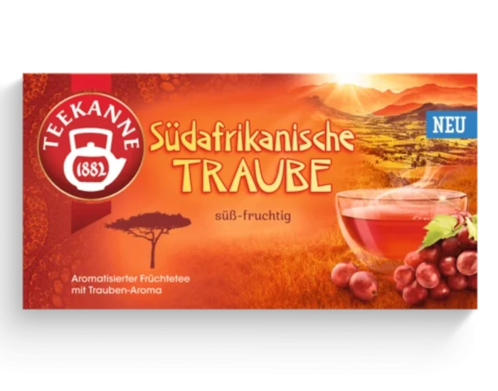 Teekanne Ländertee Südafrikanische Traube 20 Teebeutel