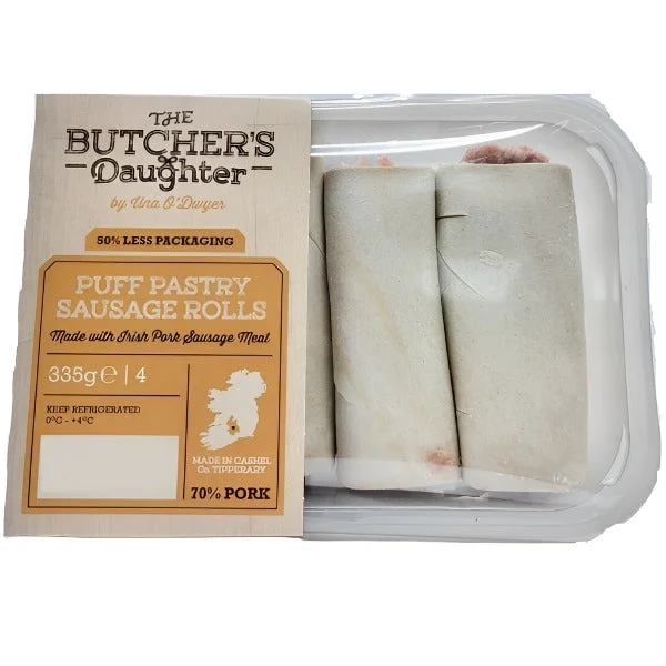 The Butcher's Daughter Puff Pastry Irish Pork Sausage Rolls 335g