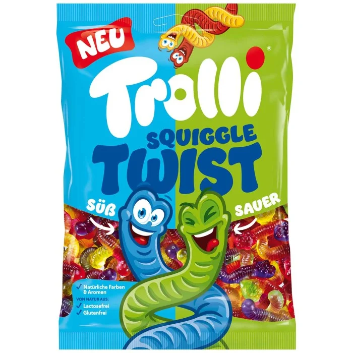 Trolli Fruchtgummi Squiggle Twist Süß und Sauer 150g