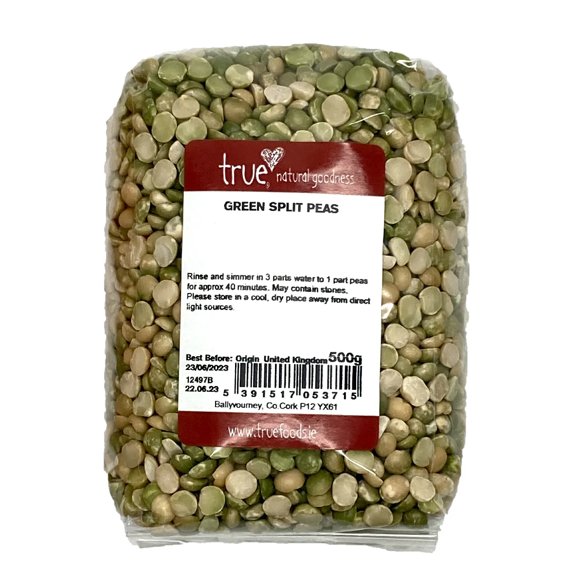 True Natural Goodness Green Split Pea 500g
