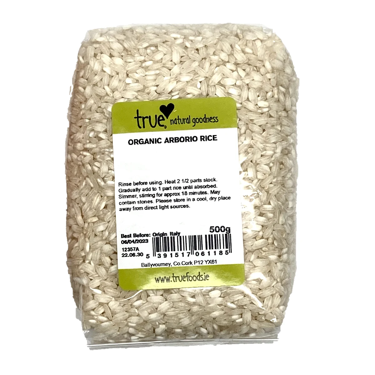 True Natural Goodness Organic Arborio Rice 500g