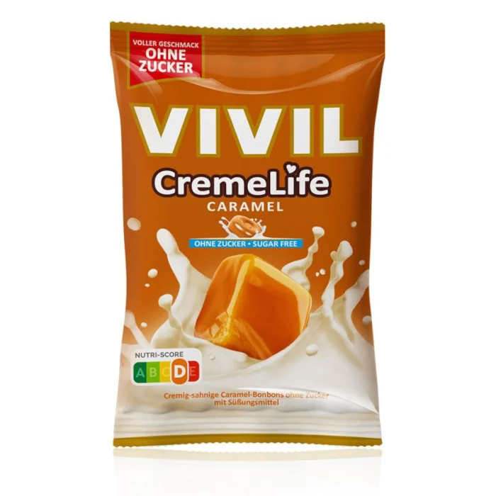 VIVIL Creme Life Bonbons Caramel ohne Zucker 90g / 3.17oz