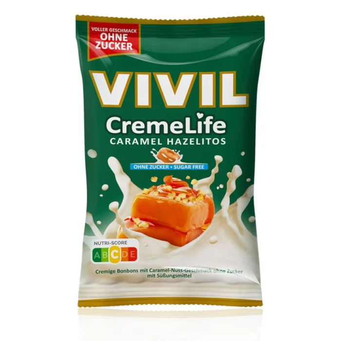 VIVIL Creme Life Bonbons Caramel Hazelitos ohne Zucker 90g / 3.17oz
