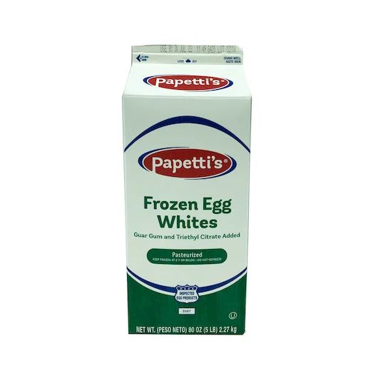 Papetti's Frozen Liquid Egg Whites With Triethyl Citrate And Guar Gum Cartons 5 Pound Each - 6 Per Case.