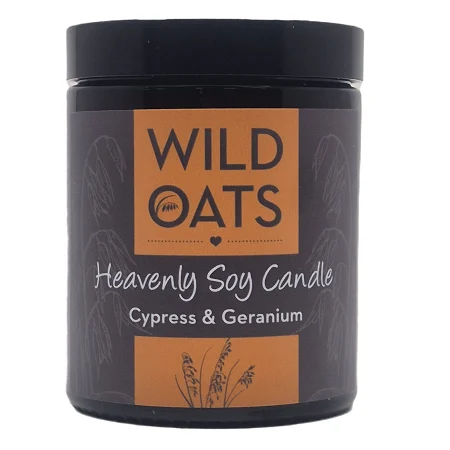 Wild Oats Heavenly Soy Candle Cyrpress & Geranium 180g