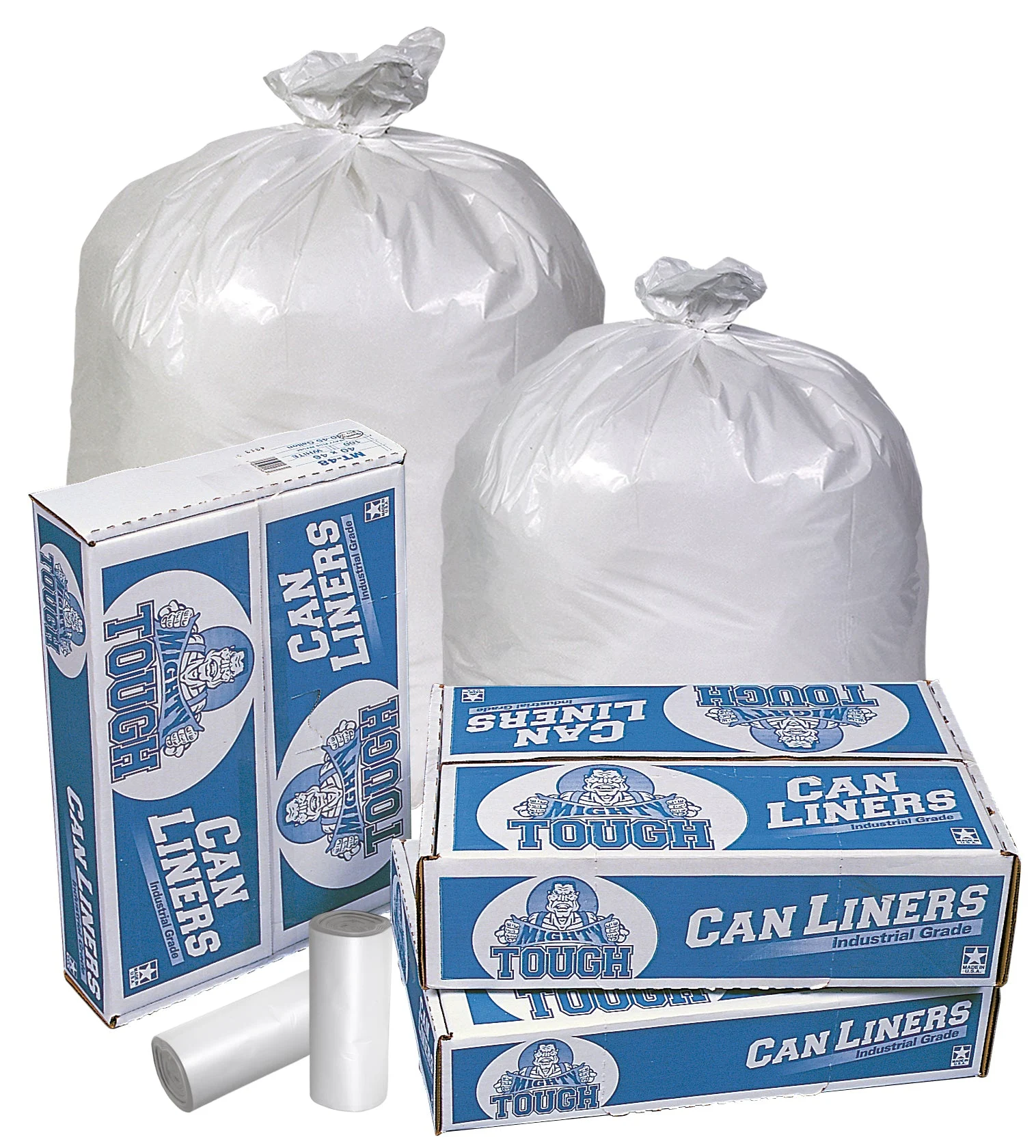 24X32 0.45 Mil 12-16 Gallons White Star Perfroll 500(10/50 Count - 12-16 Gallon Bag) No Print