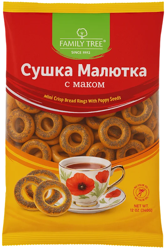 FAMILY TREE Sushka Malyutka with Poppy Seeds 340g/10pack