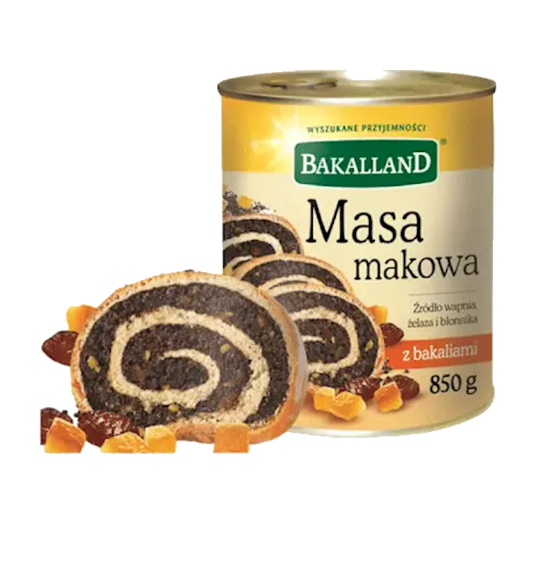 BAKALLAND Poppy Seed with Dried Fruit Cake Filling 850g/6pack
