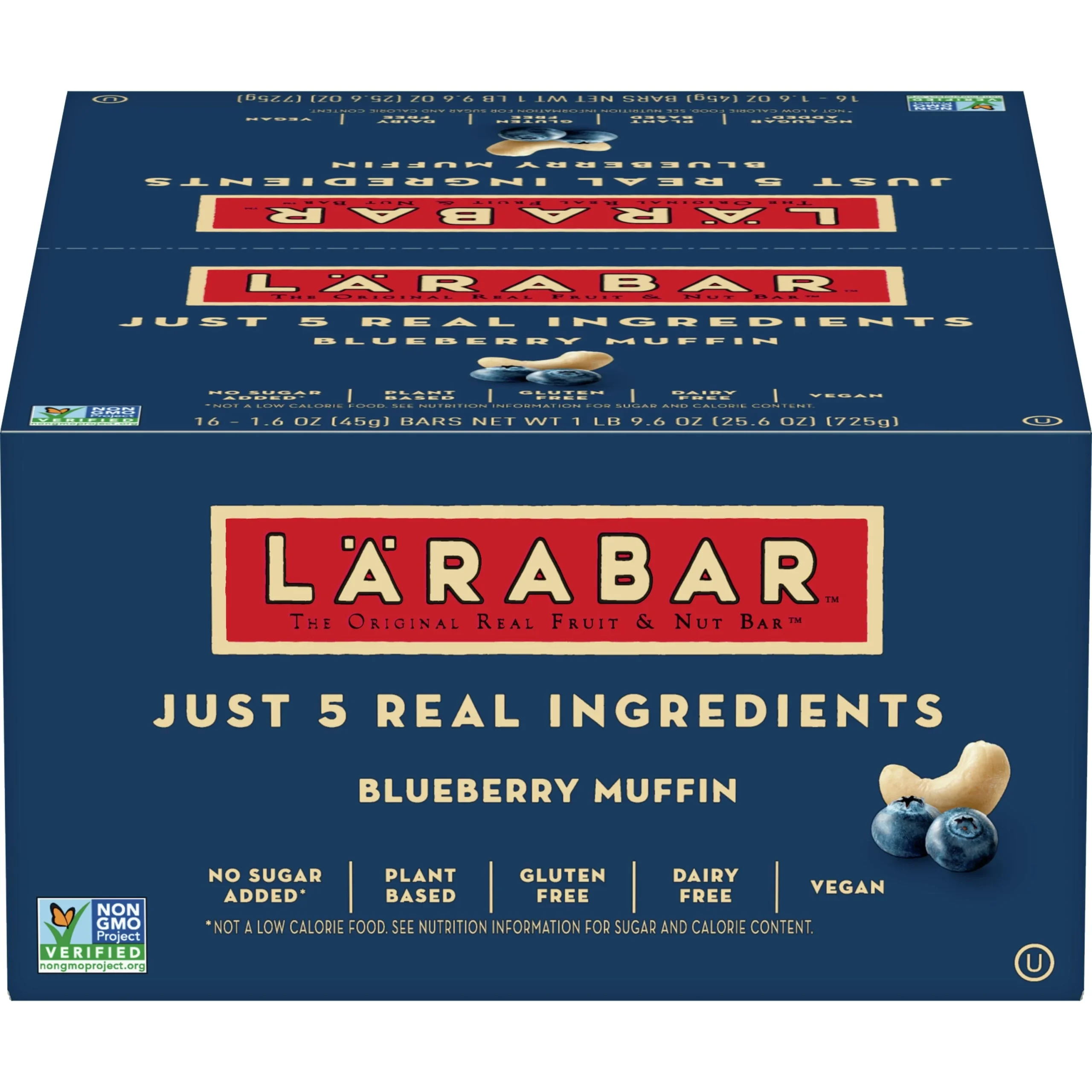 Larabar Gluten Free Wellness Bars Blueberry Muffin 25.6 Ounce Size - 4 Per Case.