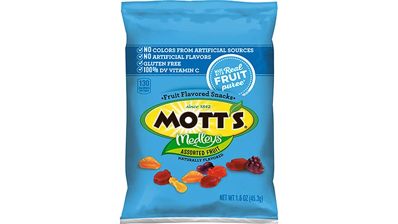 Mott's Medleys Fruit Snacks Assorted Fruit 1.6 Ounce Size - 144 Per Case.