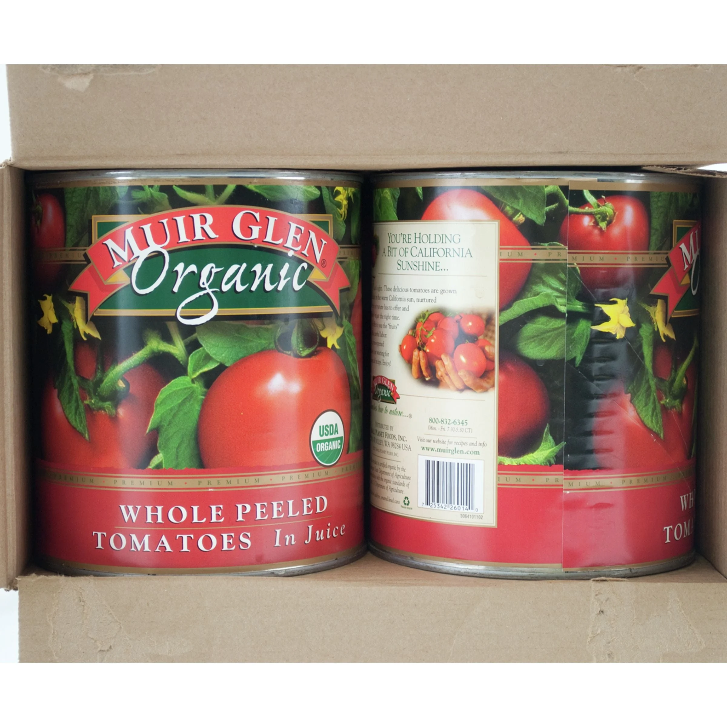 Muir Glen Organic Canned Vegetables Bulkwhole Peeled Tomatoes 102 Ounce Size - 6 Per Case.