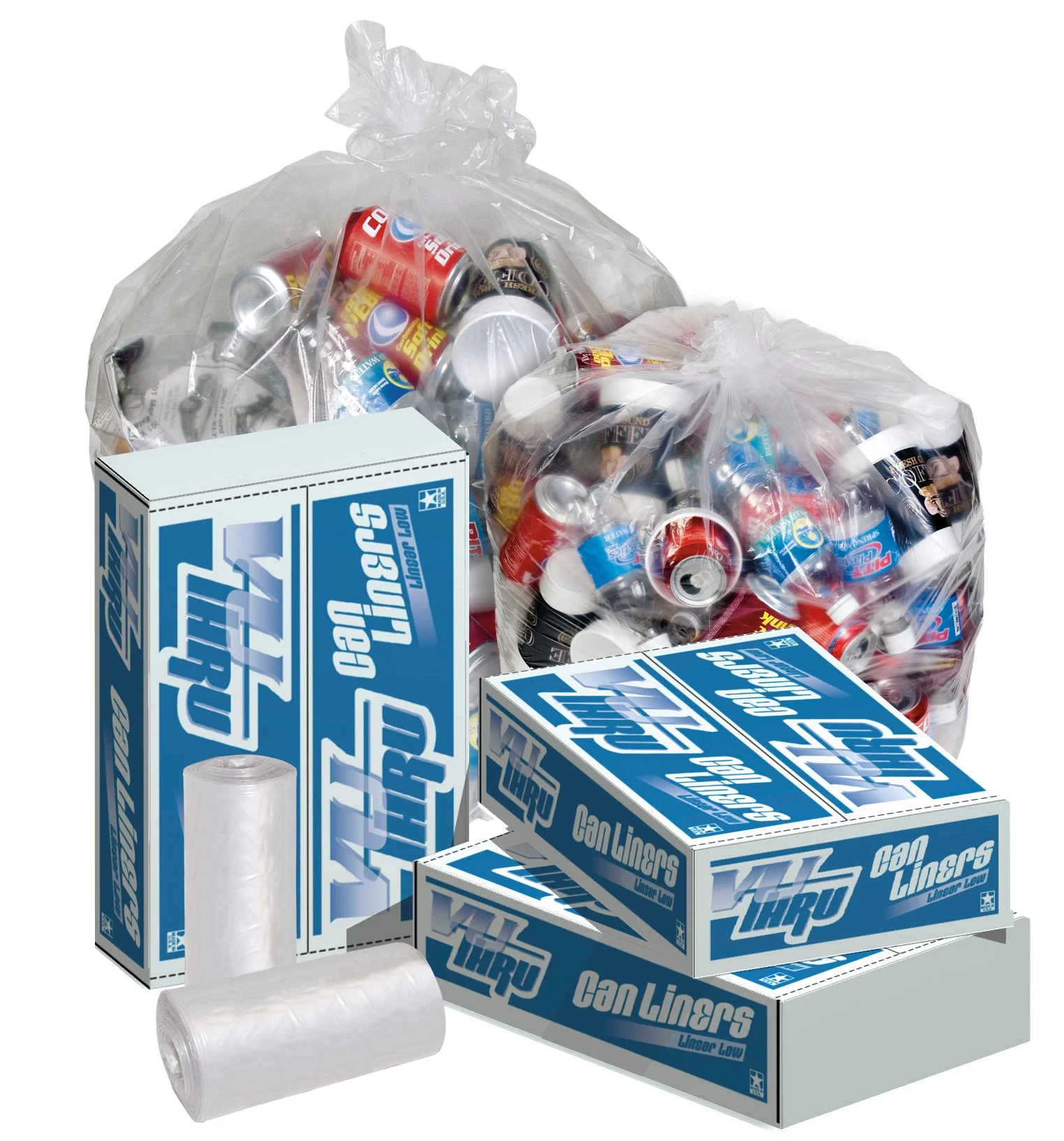 33X39 .65 Mil 33 Gallons Clear Star Perf Roll 250(10/25 Count - 33 Gallon Bag) No Print