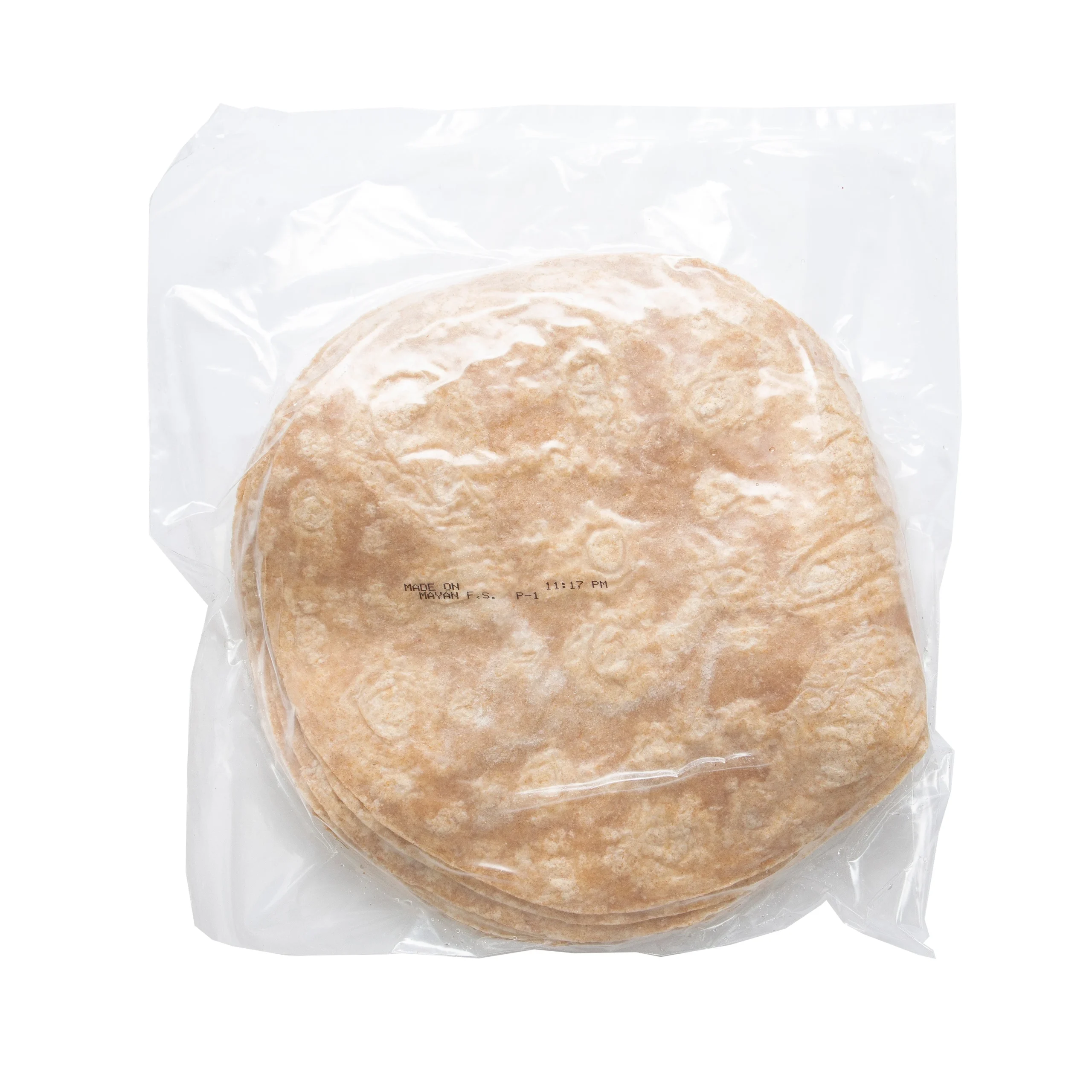 Mayan Whole Wheat Tortillas 10 Inch 2.355 Ounce Size - 12 Per Case.