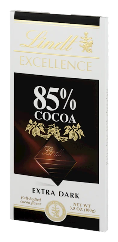 LINDT Excellence Dark Chocolate Bar 85% Cocoa 90g/12pack