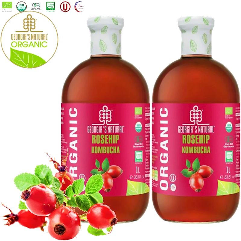 GEORGIA'S NATURAL Organic Rosehip Komucha 1L/6pack