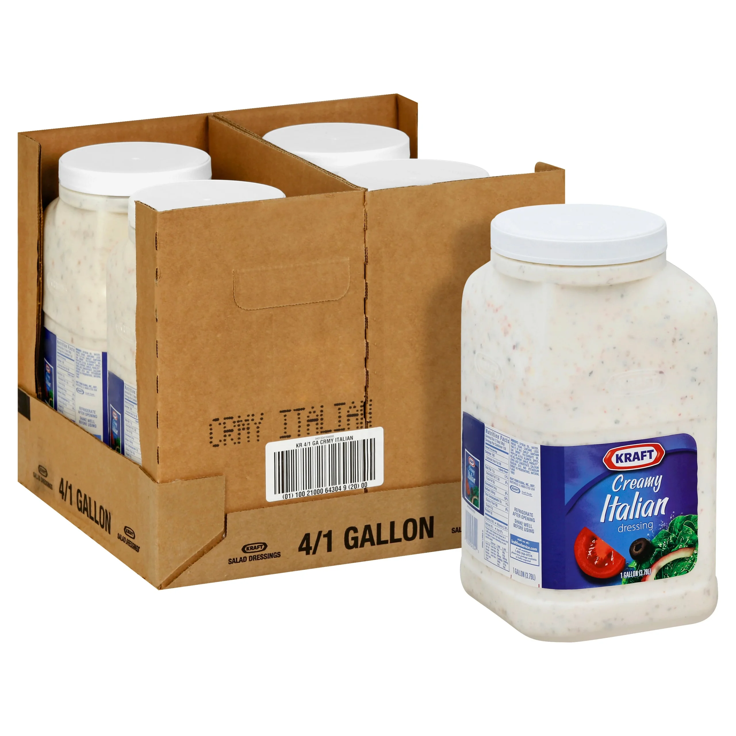 KRAFT Creamy Italian Salad Dressing 1 gal. Jugs 4 Per Case