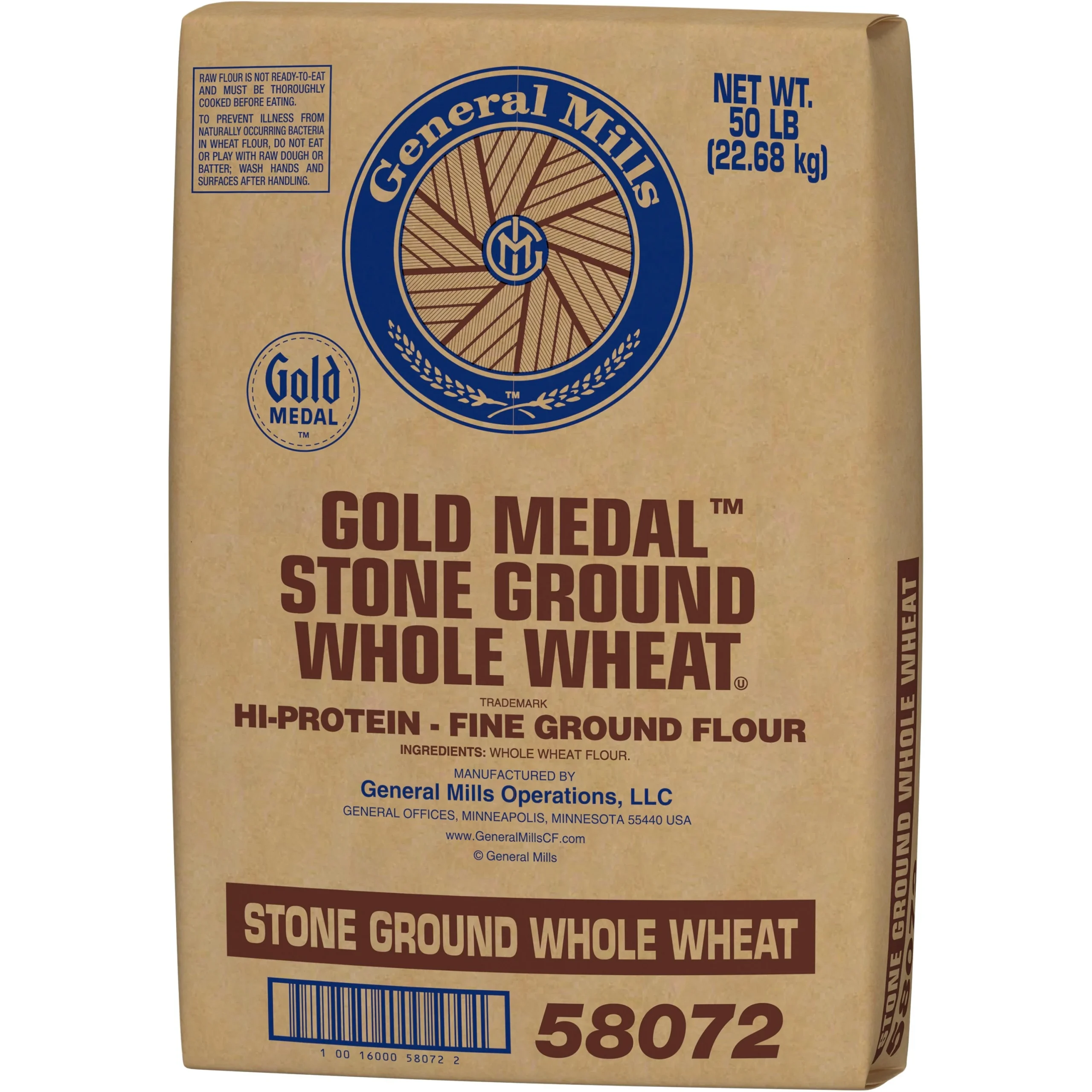 Gold Medal Stone Ground Whole Wheat Flourfine Ground Untreated 50 Pound Each - 1 Per Case.