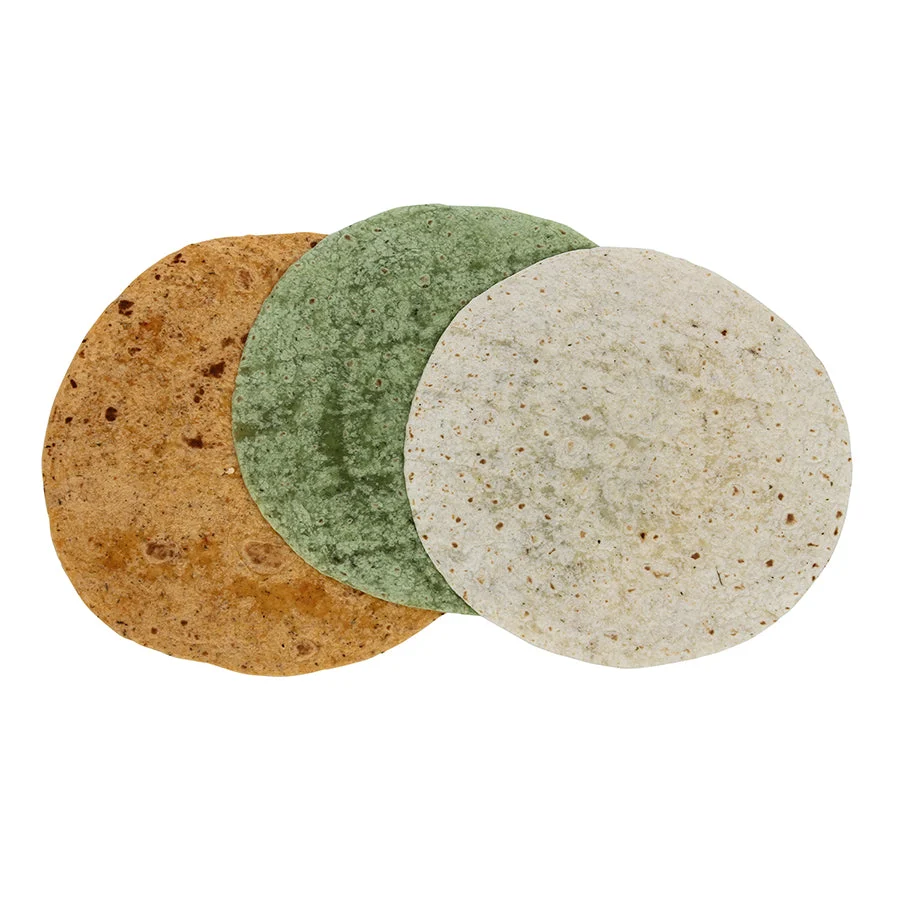 Mission 2 Inch Variety Flavored Wraps Garlic Herb Tomato Basil Spinach Herb 12 Count Packs - 6 Per Case.