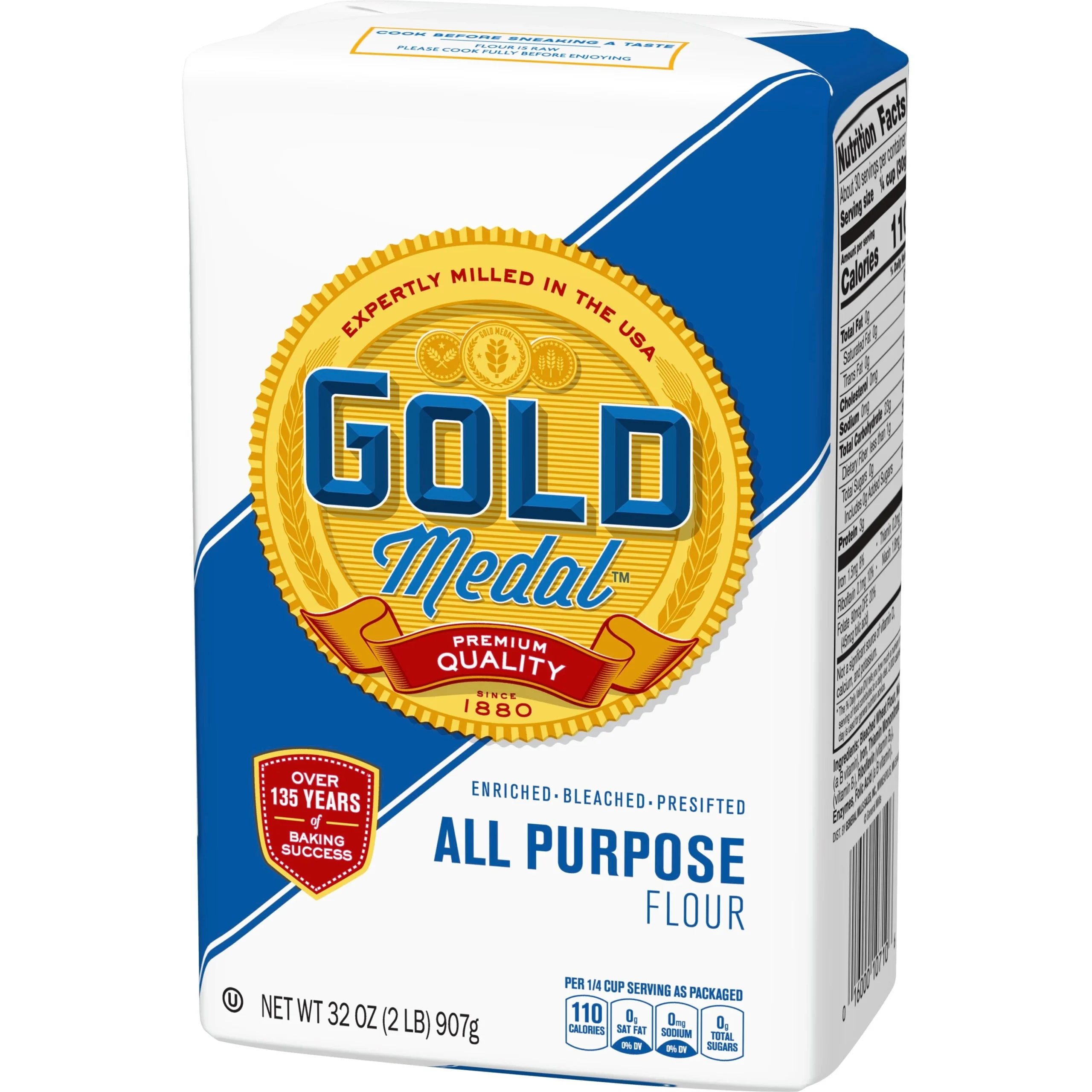 Gold Medal All Purpose Flour Enriched Bleached Pre Sifted 2 Pound Each - 18 Per Case.