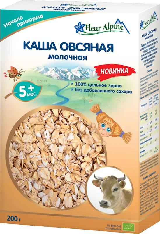FLEUR ALPINE Oat Flakes with Cow's Milk 200g/6pack