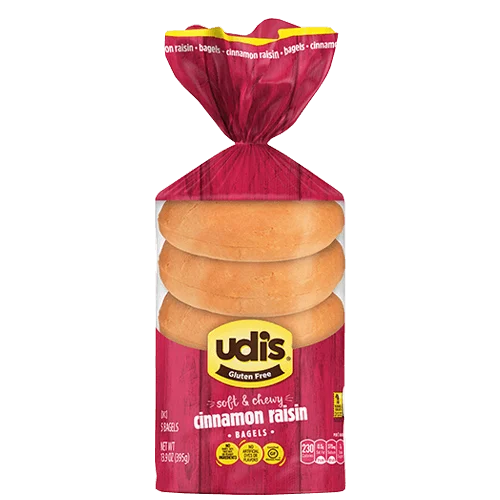 Udis Gluten Free Cinnamon Raisin Bagels