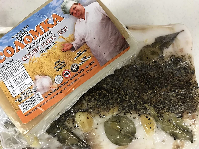 SOLOMKA Bazarnoe Salo with Garlic ~1lb/2pack