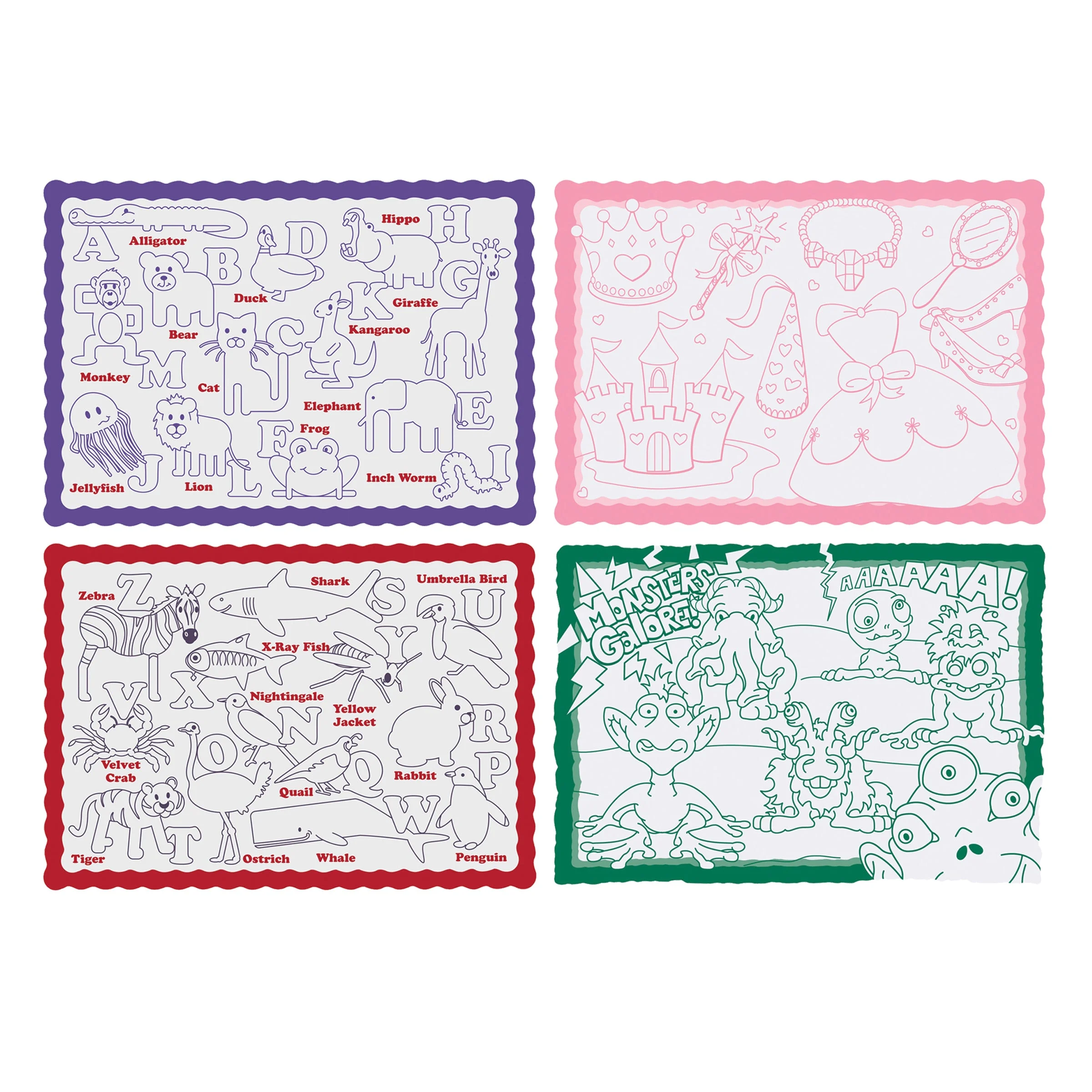 Placemat Paper Color Me Refill 250 Each - 4 Per Case.