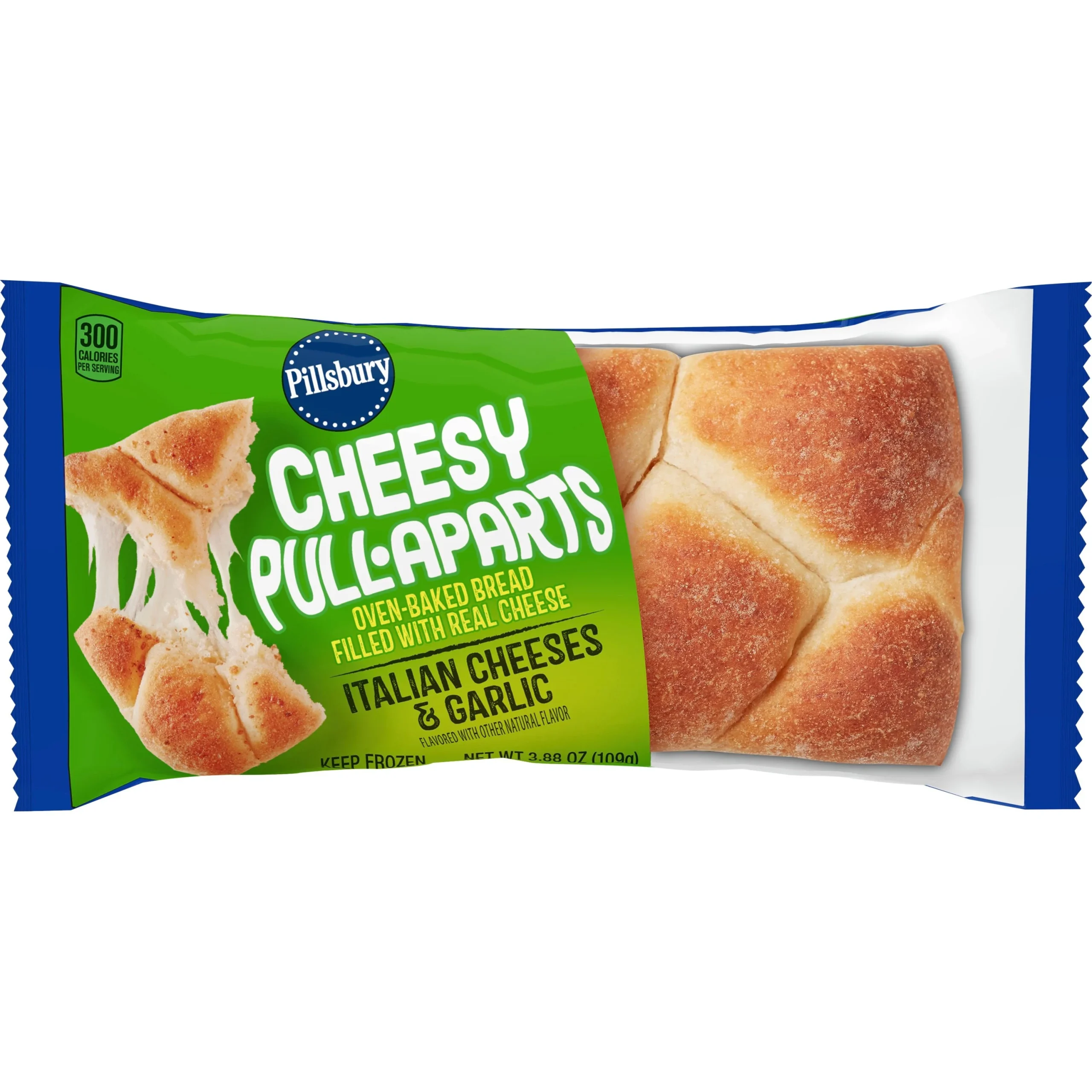 Pillsbury Individually Wrapped Cheesy Pull Aparts Italian Cheeses & Garlic 3.88 Ounce Size - 72 Per Case.