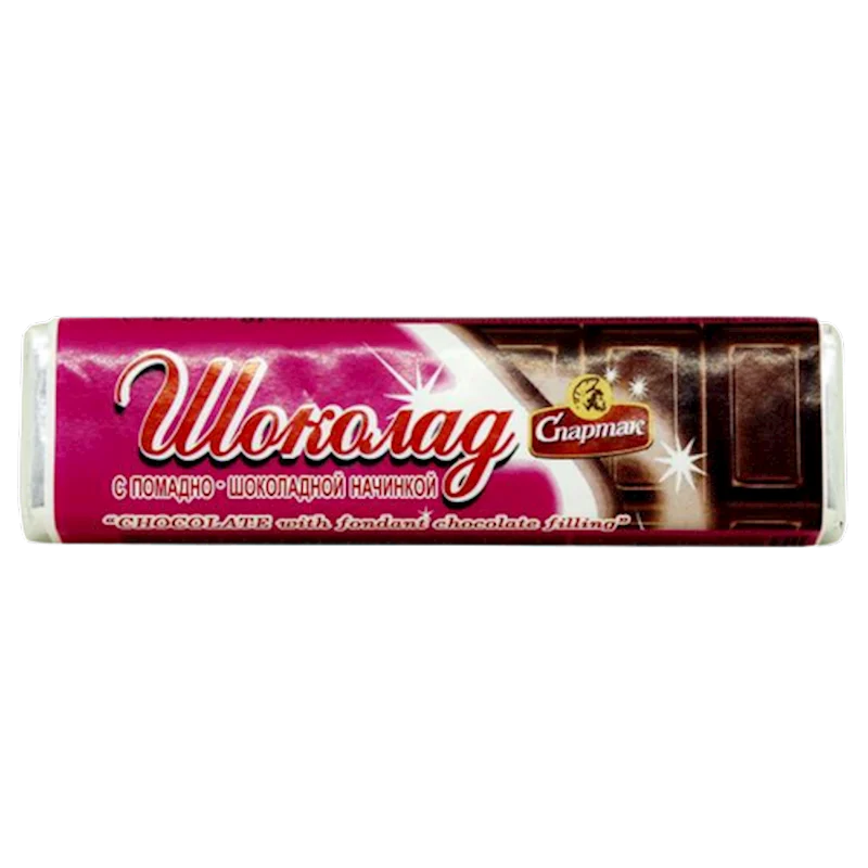 SPARTAK Chocolate Bar Batonchik with Foundant (Pomadka) & Chocolate Filling 48g/52pack