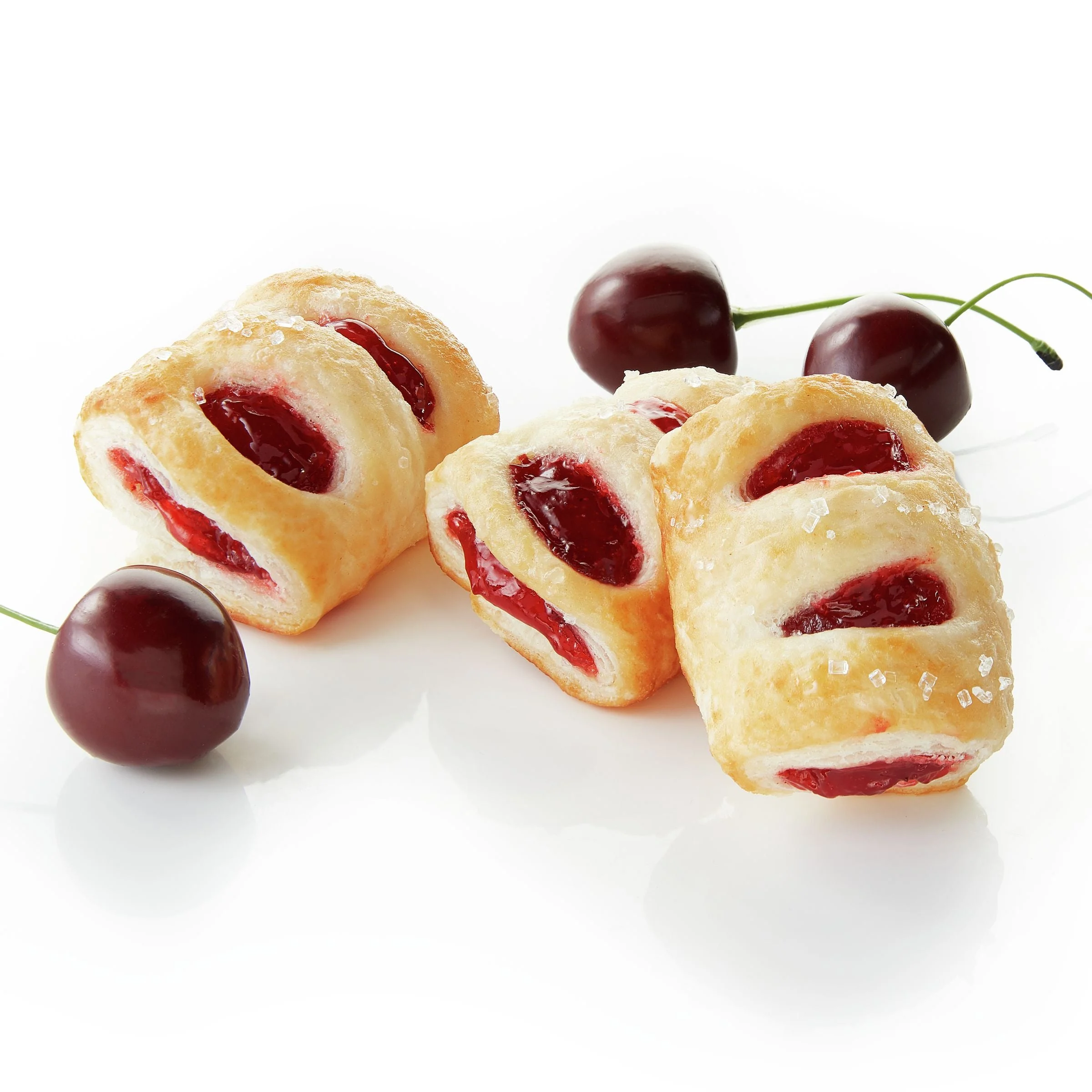 Pillsbury Frozen Strudel Bites Dough Sugared Cherry 16 Pound Each - 1 Per Case.