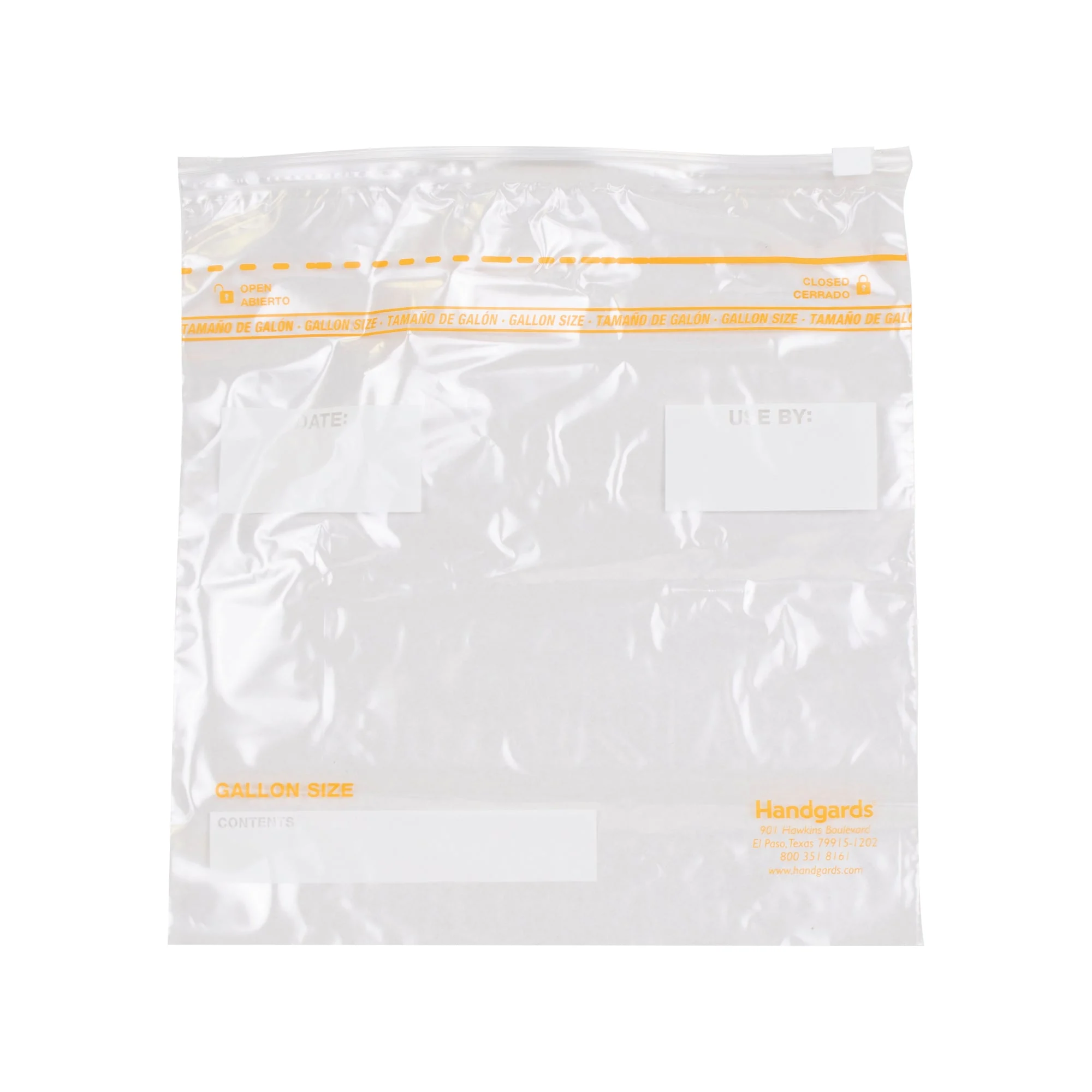 Zipgards Side Zip 1.75 Mil Low Density Clearflat Pack Gallon Slide Zip Food Storage Bag1 - 250 -