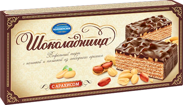 KOLOMENSKOE Waffle Cake Shokoladnitsa with Peanuts