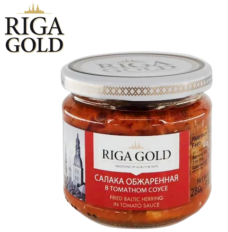 RIGA GOLD Fried Baltic Herring in Tomato Sauce 280g/12pack