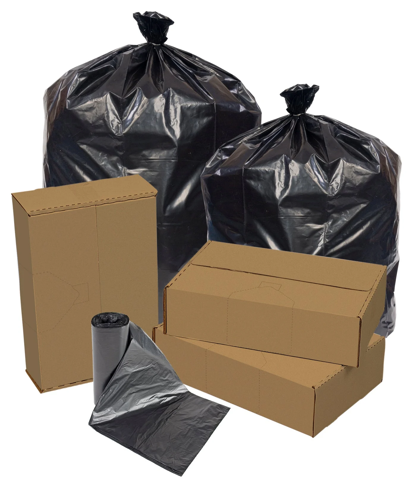 33X39 1.2 Mil 33 Gallons Black Star Perf Roll 150(6/25 Count - 33 Gallon Bag) No Print