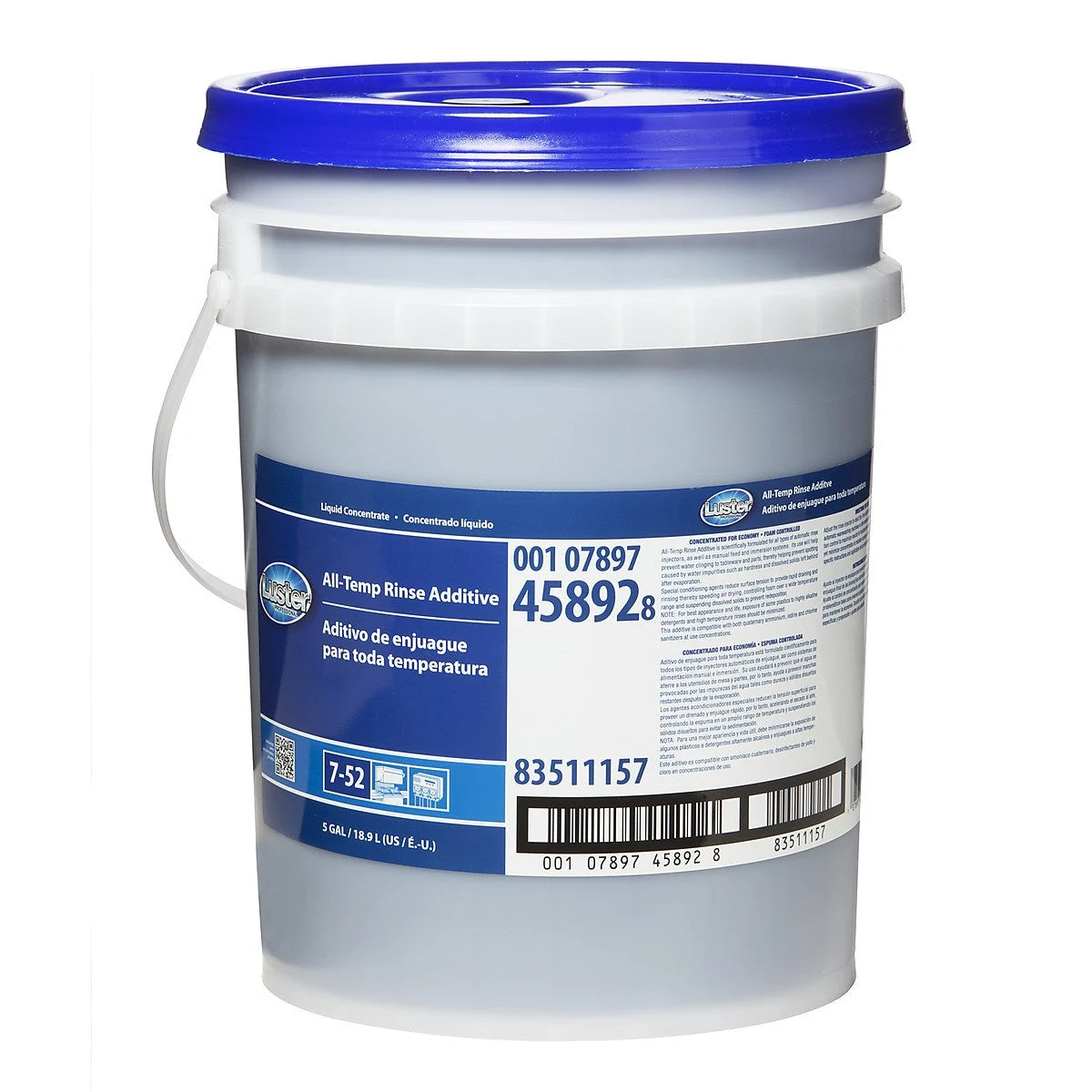 Luster Professional All Temp Rinse Additive Concentrate Closed Loop 7-52 1/5 Gal