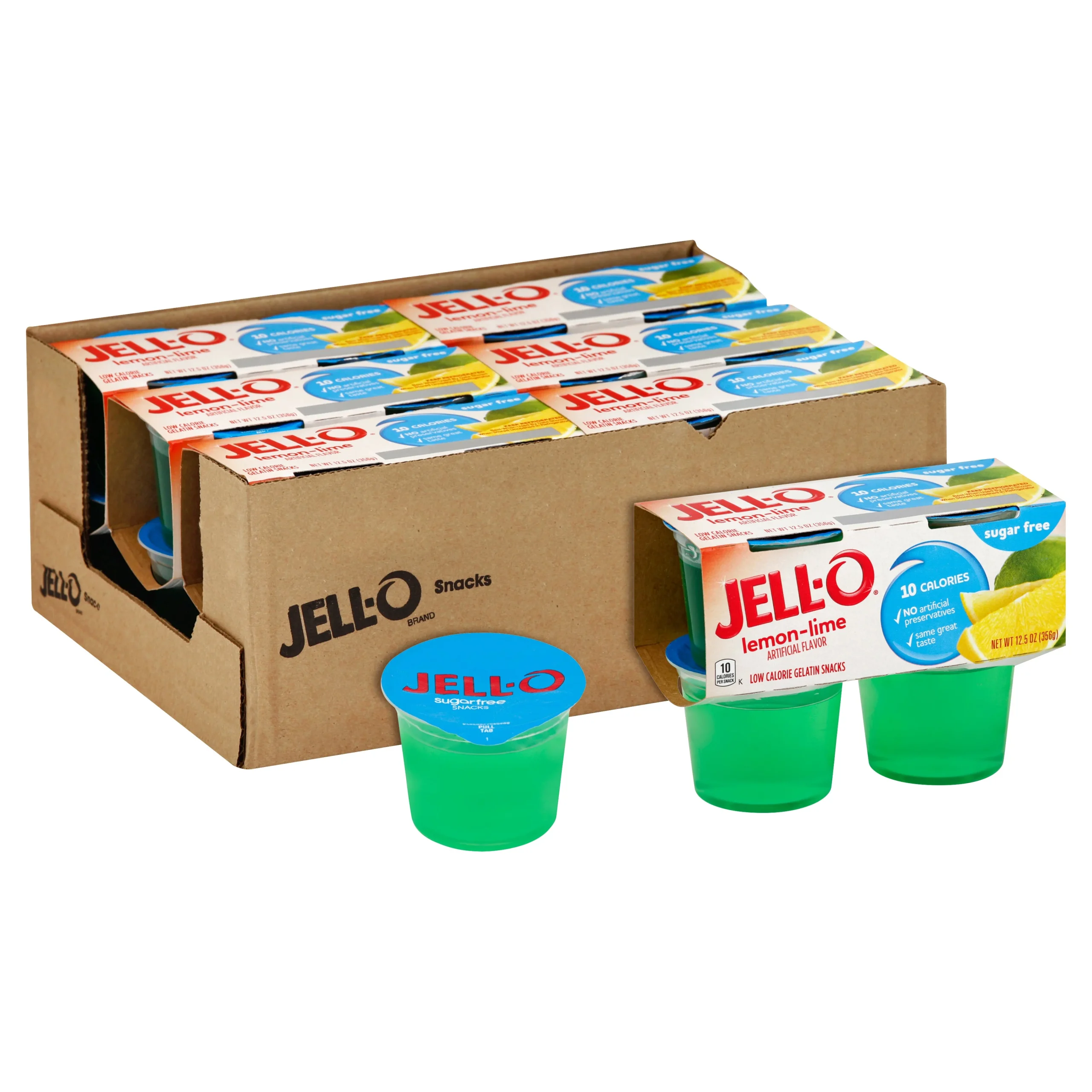 Jell-O Sugar Free Ready To Eat Lemon Lime Dessert, 12.5 Ounce Size - 6 Per Case.