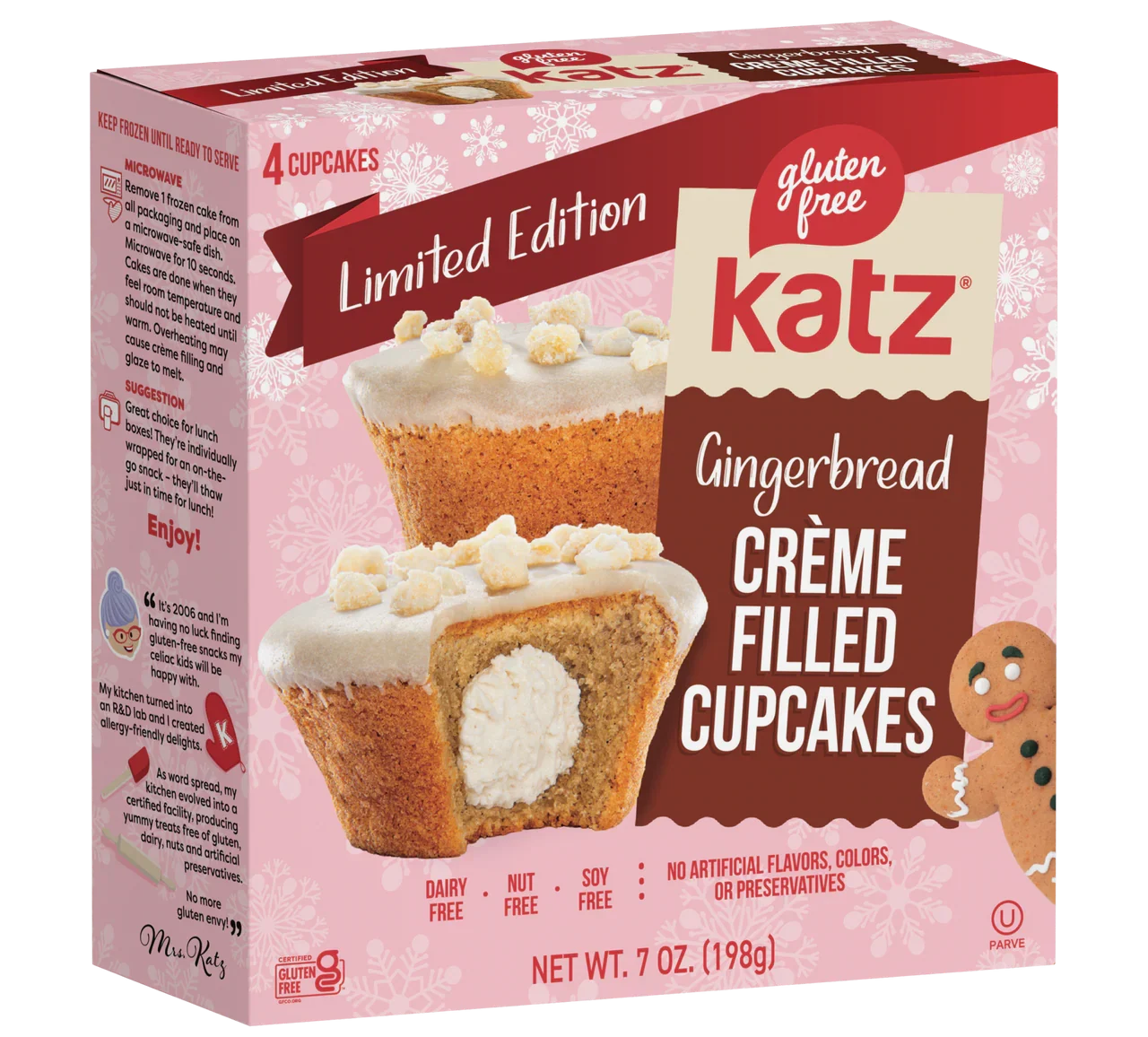 Katz Gluten Free Gingerbread Heavenly Crème Filled Cupcakes