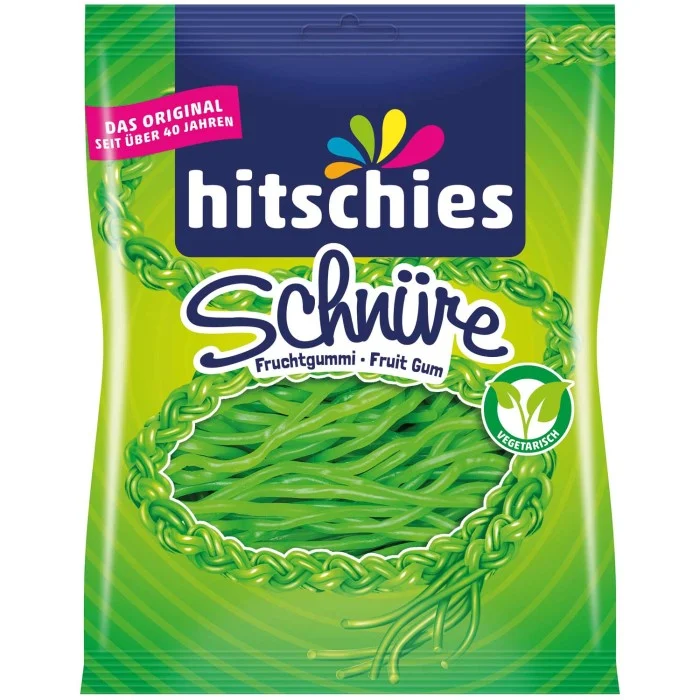 hitschies Fruchtgummi Schnüre Apfel 125g / 4.4 oz