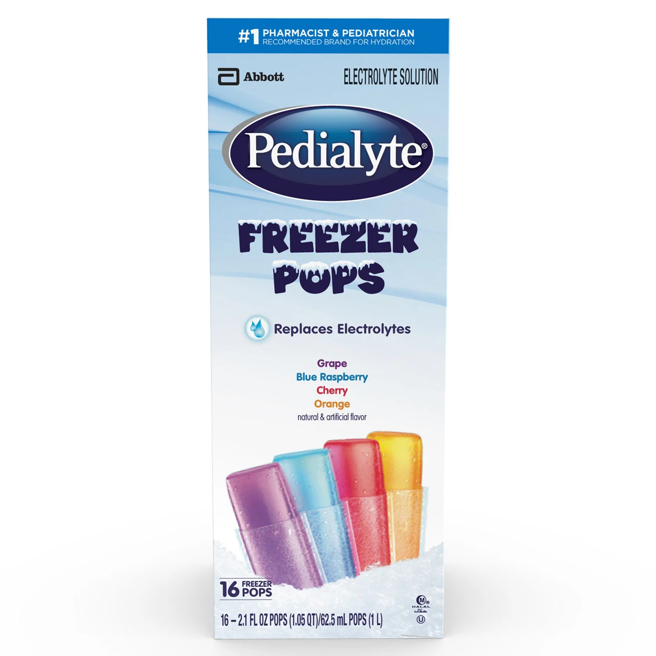 Pedialyte Freezer Assorted Flavors Pops 33.6 Fluid Ounce - 4 Per Case.
