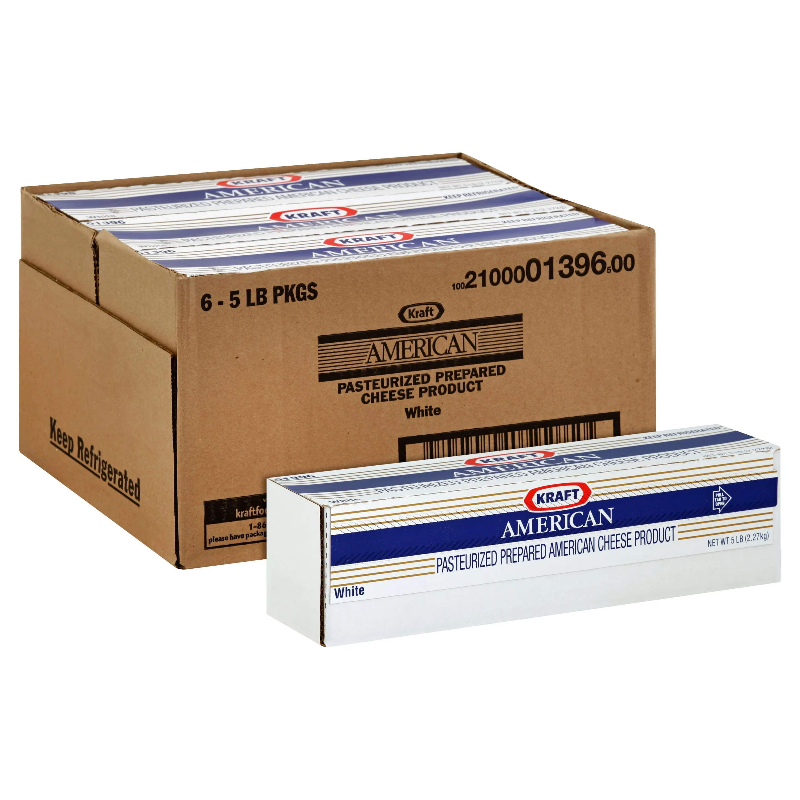 KRAFT American White Cheese 5 lb. Loaf 4 Per Case
