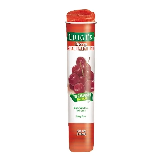 Luigi Cherry Real Italian Ice 4 Ounce Size - 24 Per Case.